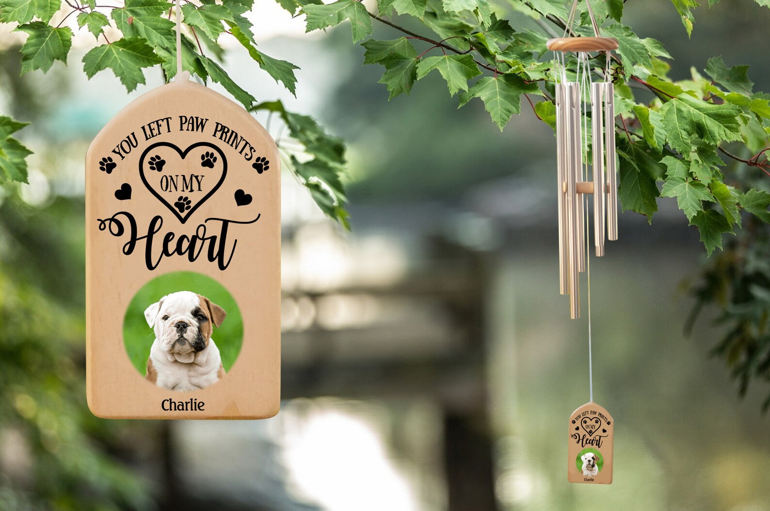 Personalized Dog Memorial Wind Chime Loss of Dog Memorial Etsy