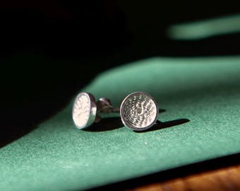 Sterling Silver Filigree Stud Earrings: Mandala Design
