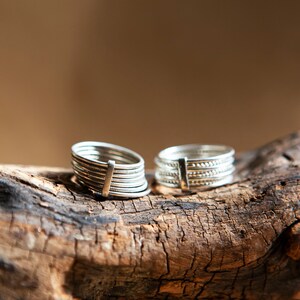 Stacked Silver Ring - Ethiopian Silver Seven Layer Ring