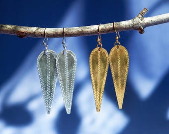 Ethiopian Handmade Earrings |  Silver and Gold Tone Earrings | African Spear Recycled Metal Earrings | Lightweight Earrings