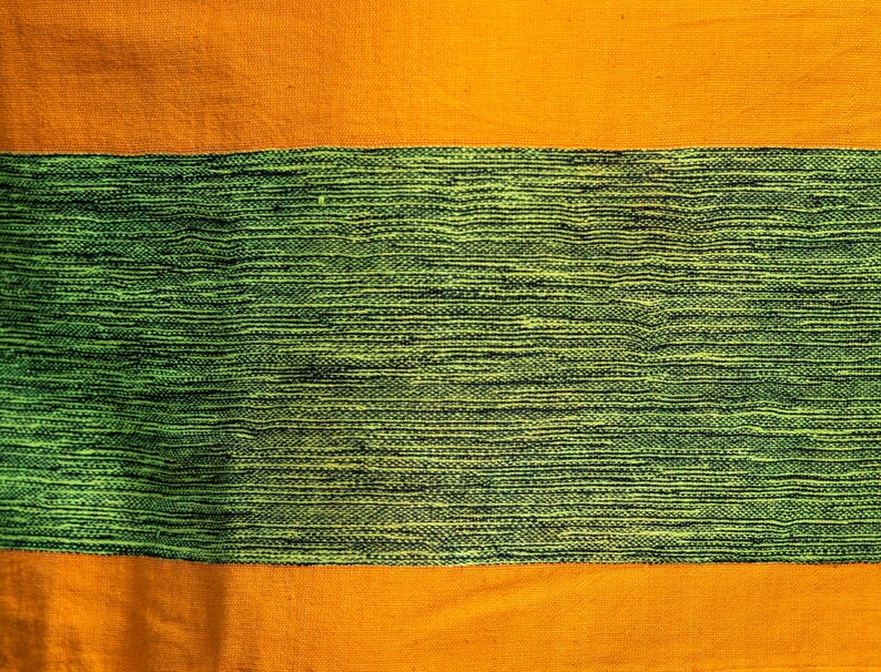 Midi Cotton Dress Butterscotch Yellow and Green image 5