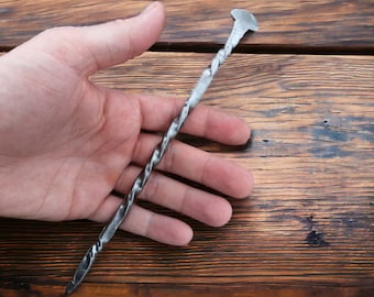 Haarnadel aus Eisen, Rustikaler Haarstab 14cm -19cm lang / Handgefertigt und handgeschmiedet