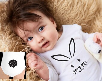 Adorable tenue de Noël et d'hiver pour bébé sur le thème du lapin, grenouillère lapin avec queue, body festif pour tout-petits, cadeau de Pâques pour nouveau-né parfait