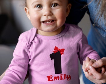 Custom 1st Birthday Bodysuit: Personalized Baby Onesie, First Birthday Gift