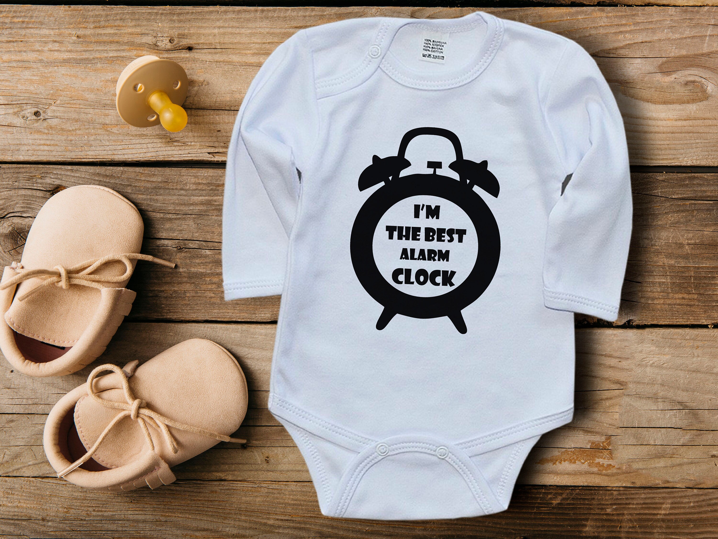 Alarm clock onesie Funny baby bodysuit Cutest alarm clock Etsy