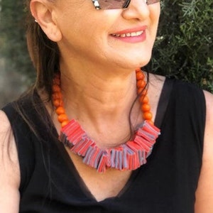 Make a Statement: Unique Handmade Leather Bib Necklace, Artisan Necklace, Boho Necklace, Avant Garde Jewelry Gift For Her