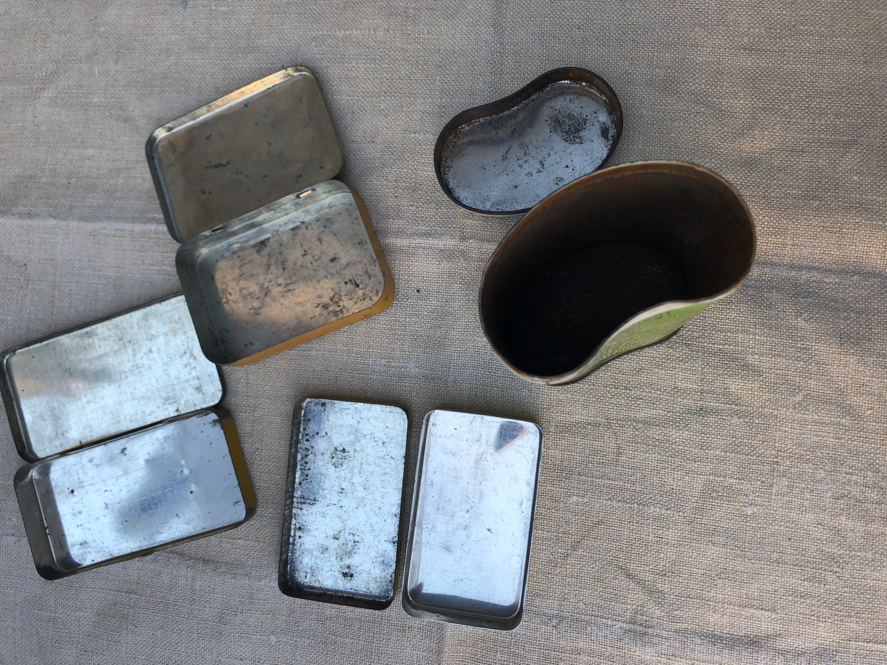 4 vintage medical tins vintage tins Jars & Containers Kitchen Storage