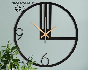 Minimalist Black Oversize Wall Clock,Unique Silent Large Metal Wall Clock,Modern Big Clocks For Wall,Best Wall Hanging New Home Gift