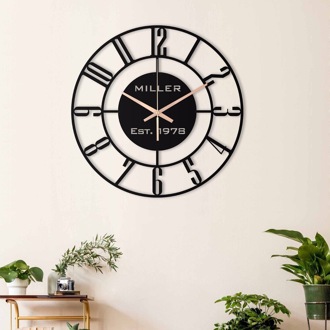Custom Wall Clock, Personalized Clock, Modern Wall Clock, Custom Quiet