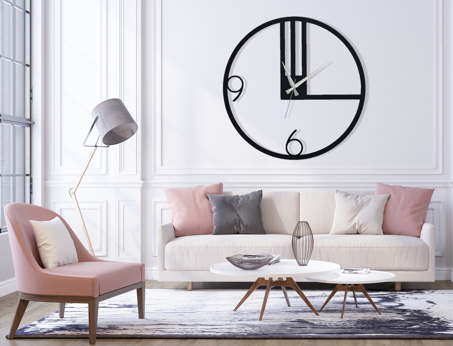 Chic Wall Clock Stylish Metal Wall Clock New Home Gift Etsy
