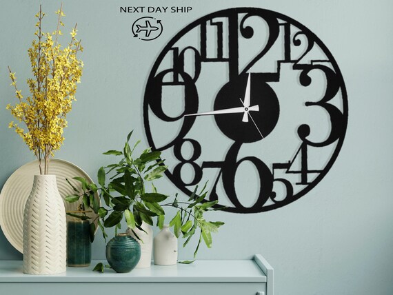 Large Wall Clock Asymmetric Design Metal Wall Clock New Home | Etsy