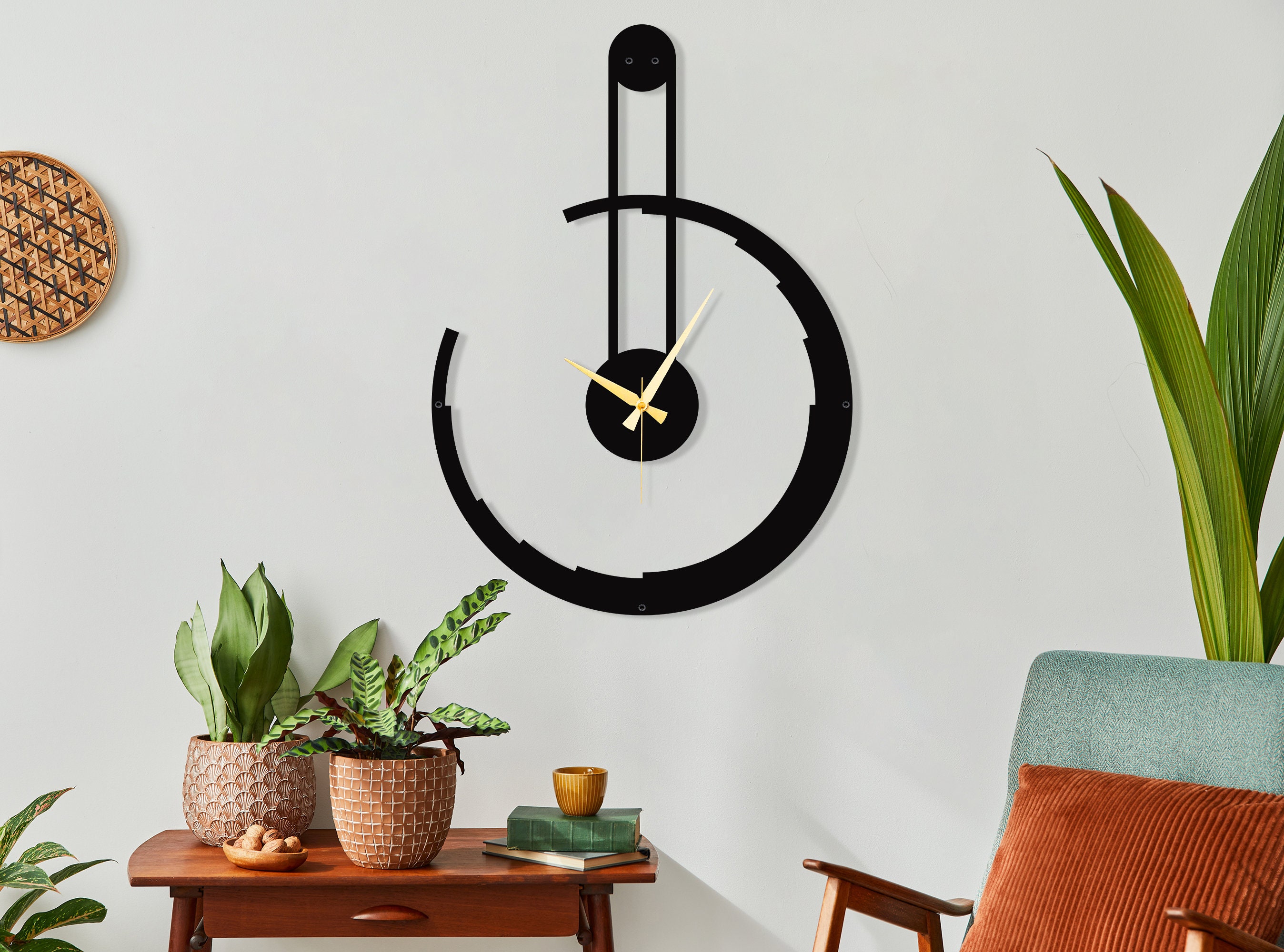 Horloge Murale Moderne en Métal Silencieux Surdimensionné/Décor Mural Unique de Salon Idée Cadeau No