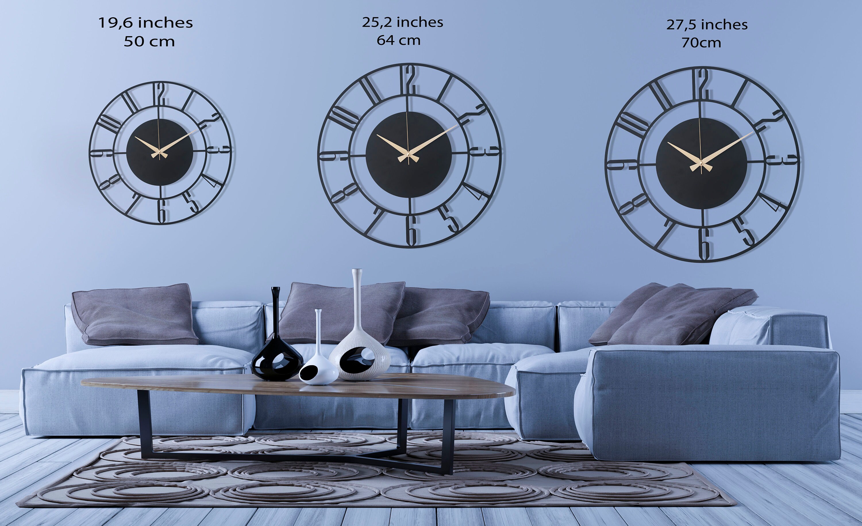 Unique Large Wall Clock Oversize Metal Wall Clock New Home Etsy