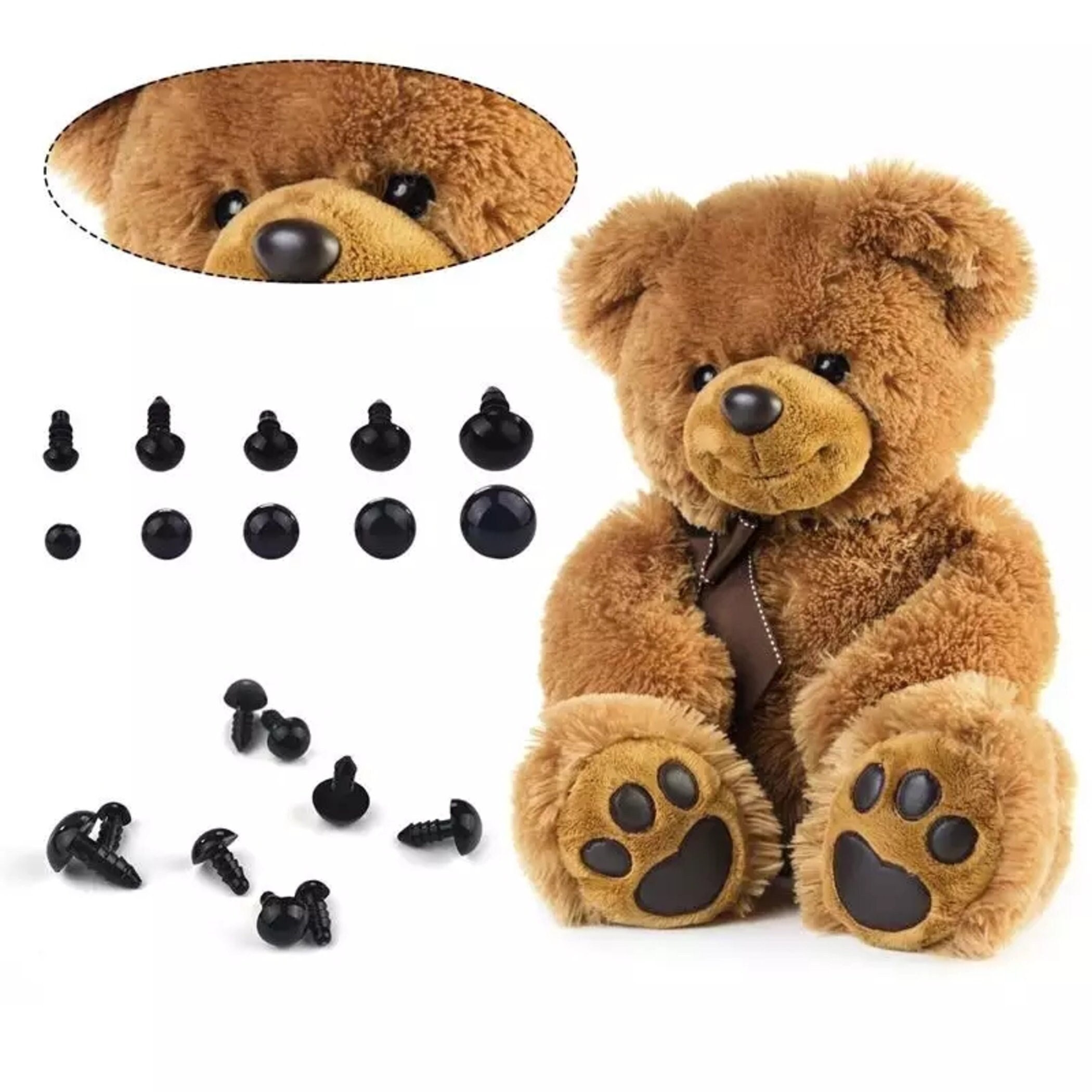 600pcs Plastic Safety Eyes And Noses - Craft Accessories For Amigurumi,  Crochet, Dolls, Stuffed Animals, And Teddy Bears