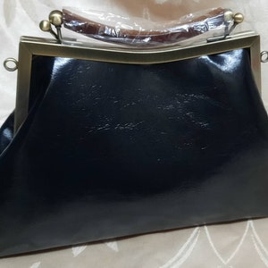 PU Leather Kisslock Handbag/ Women handbag