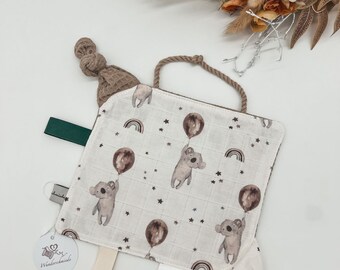 Knister- Entdeckertuch| | Spieltuch | Babygeschenk | Koala | Luftballon | beige