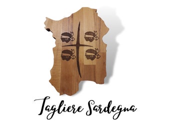 Tagliere Sardegna in Faggio| Vassoio da Portata per Salumi, Formaggi e Antipasti.