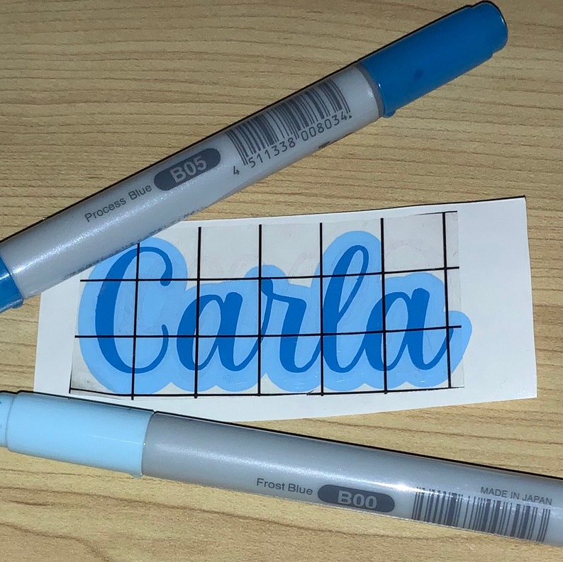 Custom Vinyl Name Stickers WITH OFFSET 10cm - Etsy