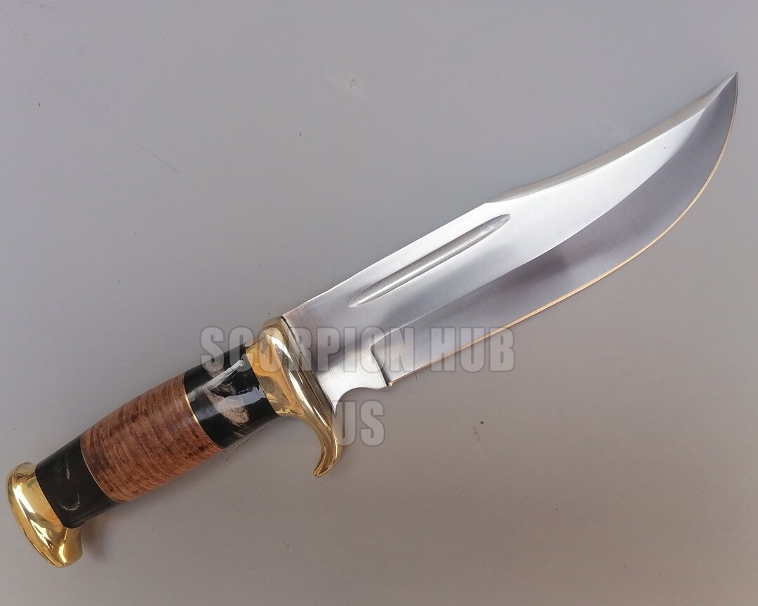 Handmade Crocodile Dundee Style Bowie Knife With Stainless Etsy