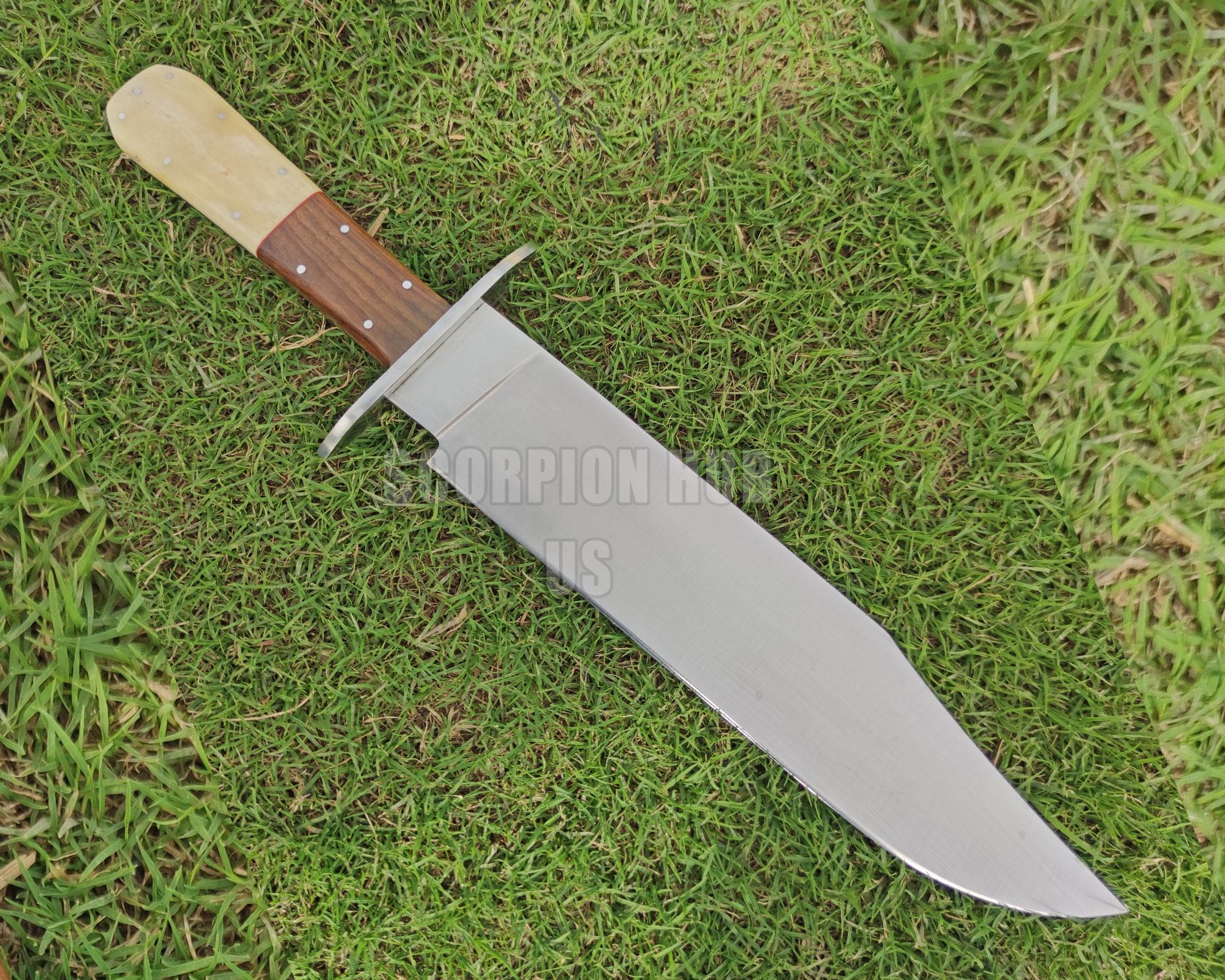 17 Inch Handmade Full Tang Bowie Knife Fixed Blade D2 Steel Etsy