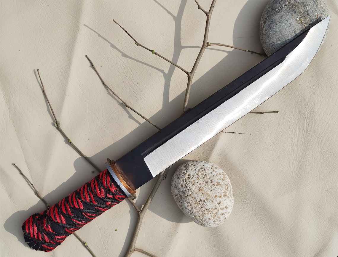 Cuchillo de caza de machete hecho a mano de 165 pulgadas Etsy