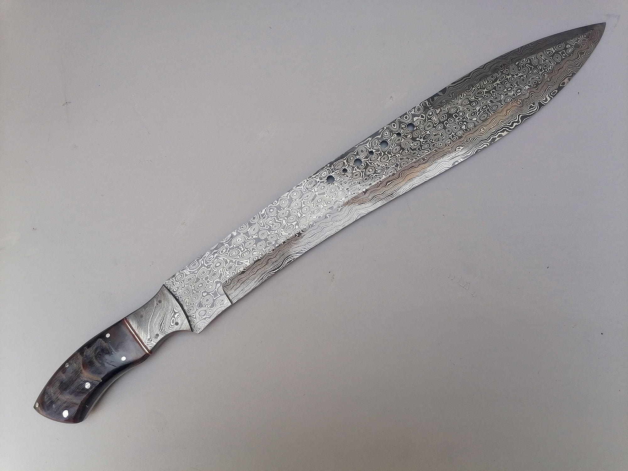 21 Inch Custom Handmade Damascus Steel Hunting Survival Knife Etsy