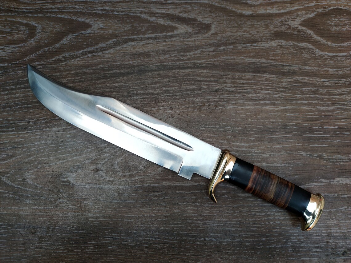 Handmade Crocodile Dundee Knife Outdoor Hunting Bowie Knife With