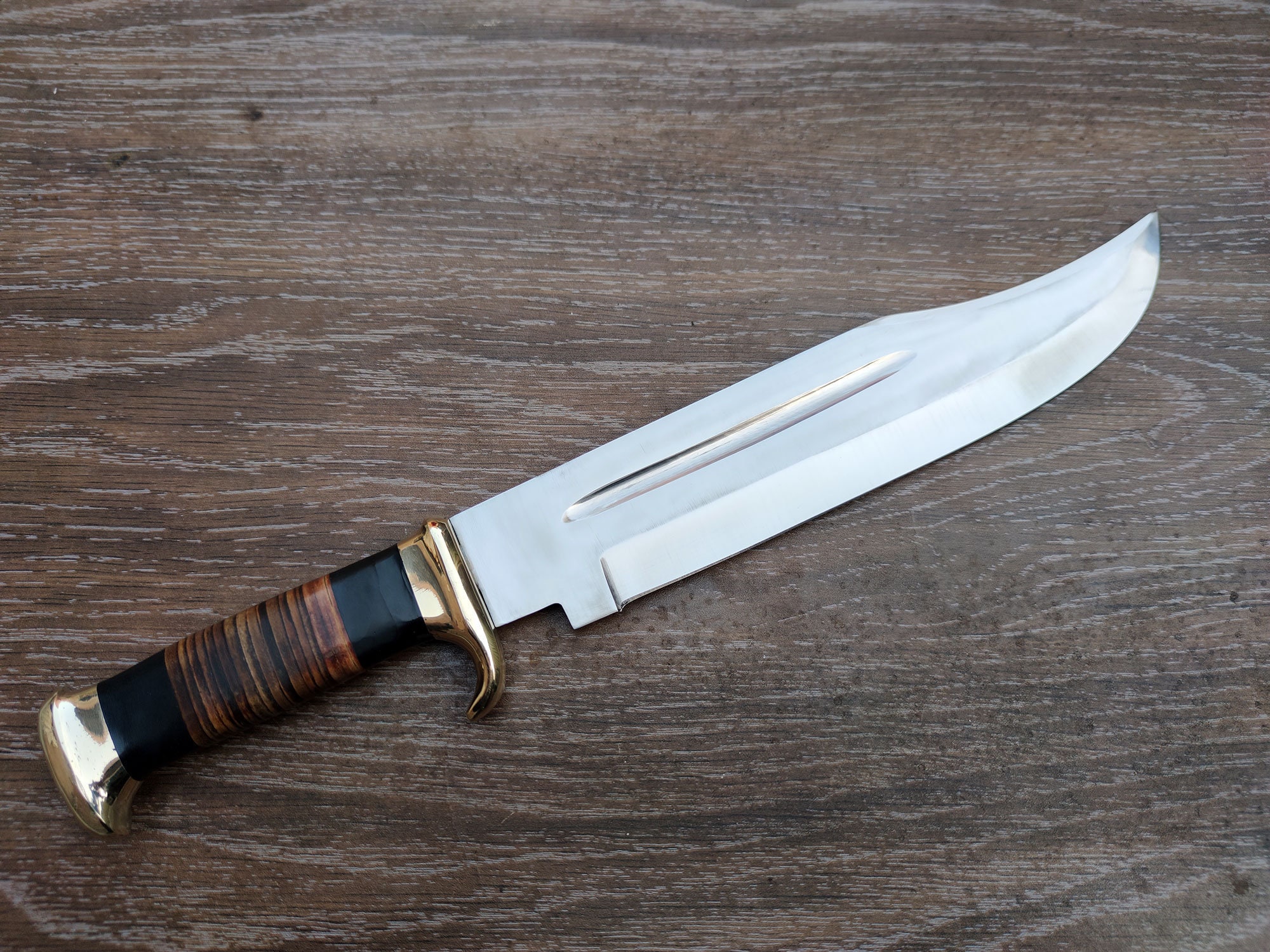 Handmade Crocodile Dundee Knife Outdoor Hunting Bowie Knife With