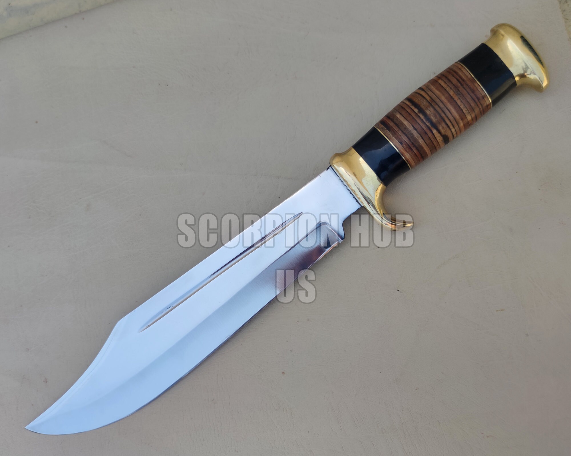 Top Quality Bowie Knife Crocodile Dundee Knife With Leather Sheath Etsy