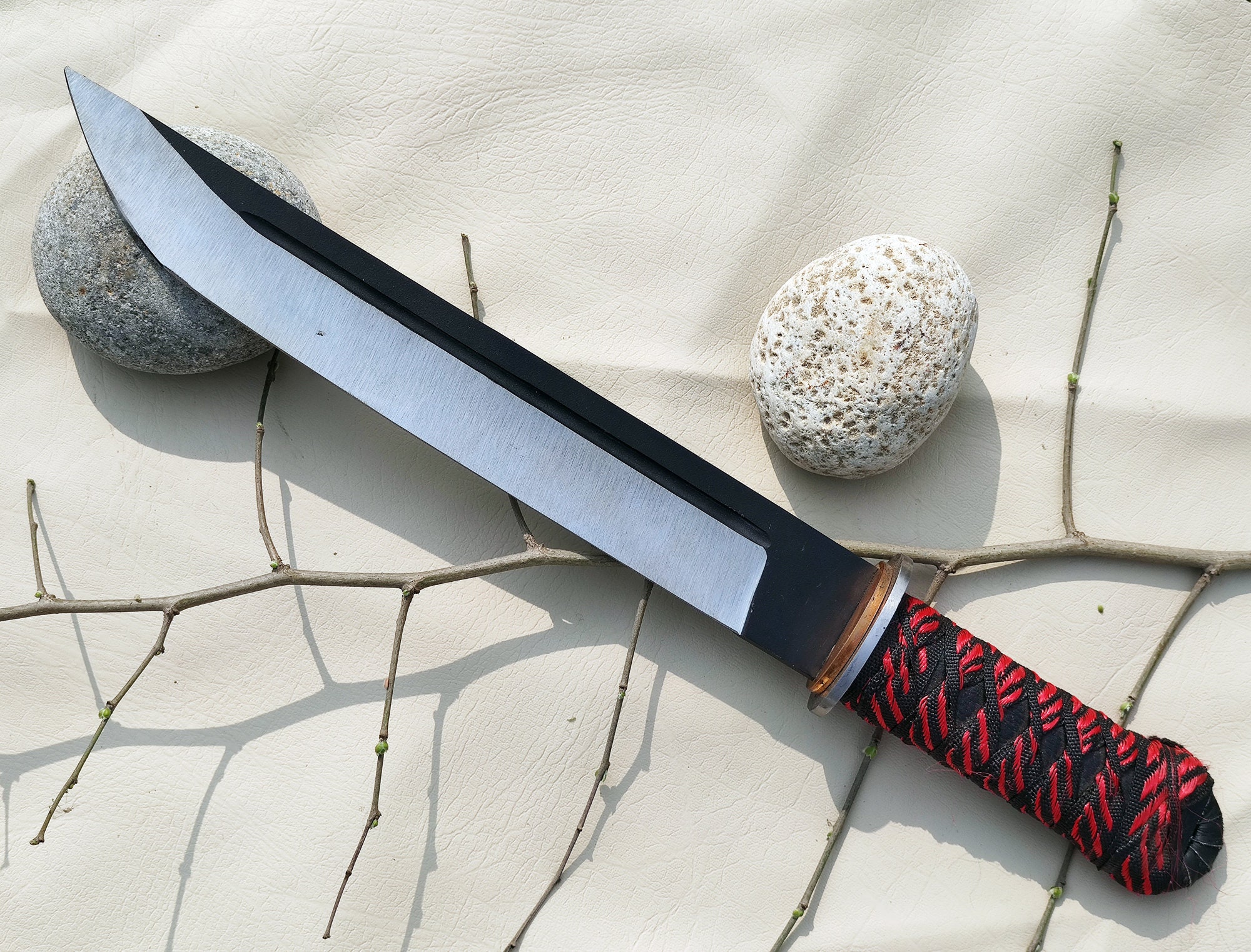 Cuchillo de caza de machete hecho a mano de 165 pulgadas Etsy