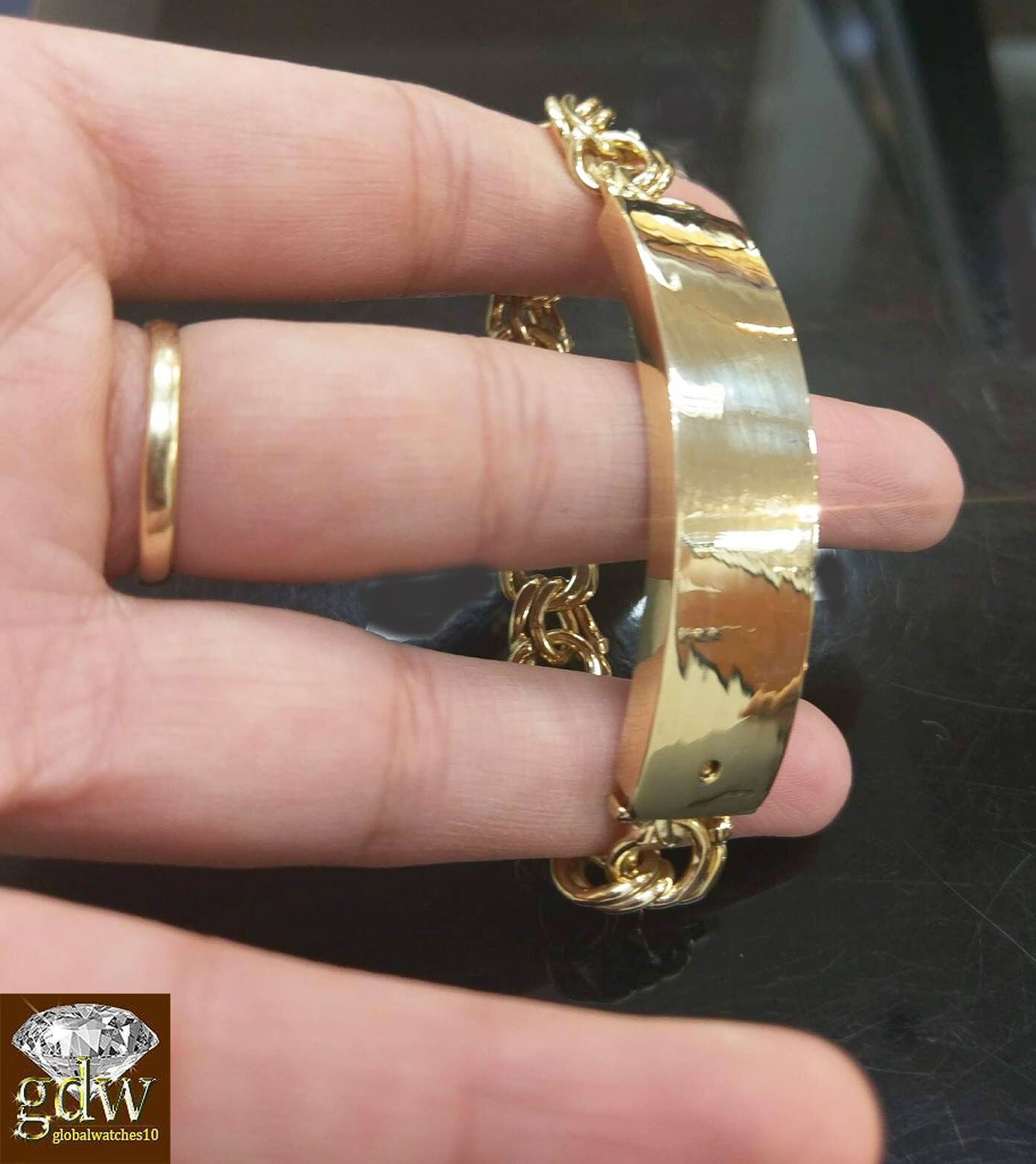 Solid 10K Gold Chino Id Bracelet. Size 7.5 InchBox Etsy