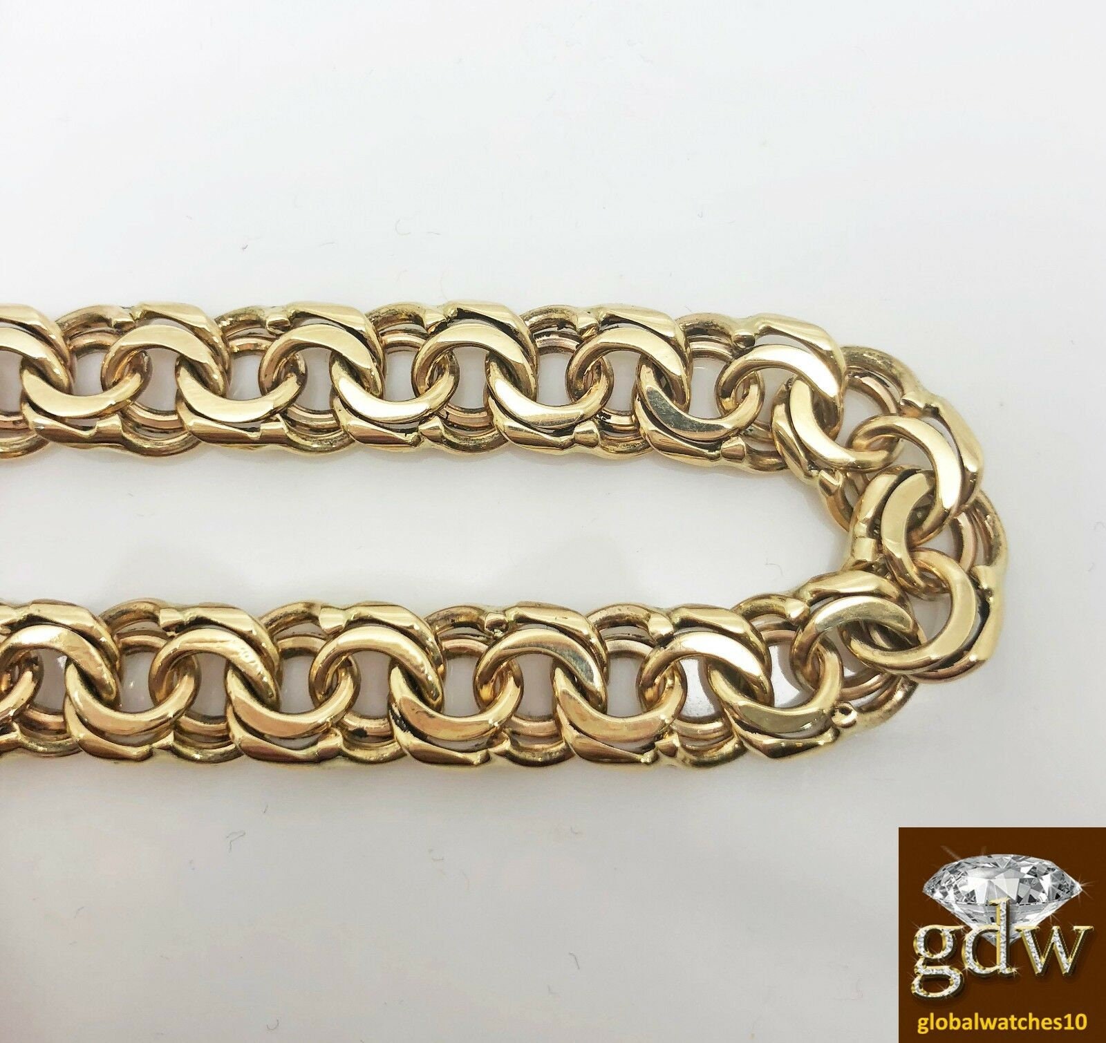 10K Yellow Gold Chino Link Id Bracelet For Men 8 Inch Solid Etsy