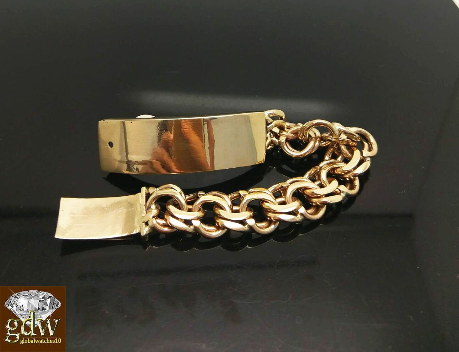Solid 10K Gold Chino Id Bracelet. Size 7.5 InchBox Etsy