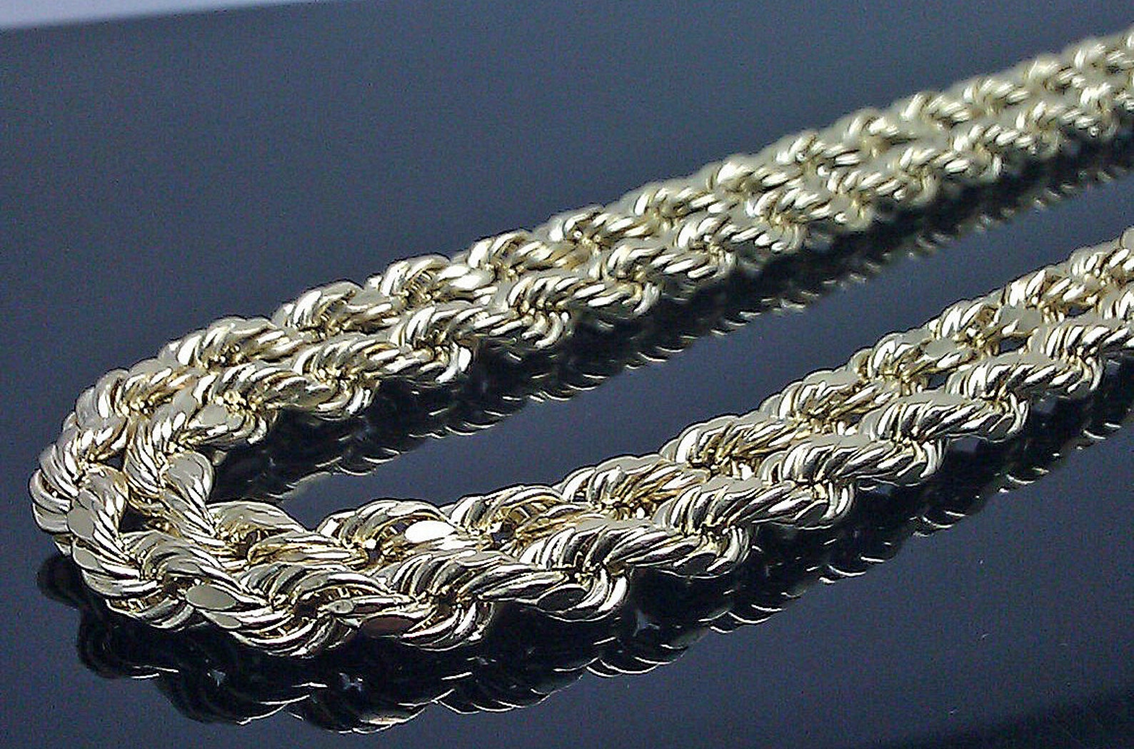 Gold Chain For Men 10K Real Gold Rope Chain Thick Rope 30 Etsy