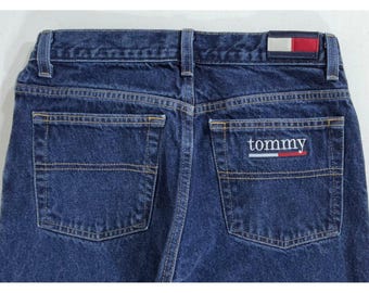 Tommy Hilfiger Jeans Size 9 (fits 29x28) Dark Wash Vintage Straight Leg Logo Y2K