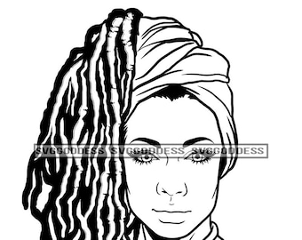 Afro Mujer Dreadlocks Peinado Gafas Nubian Melanin Popping Pretty Black Girl Magic SVG JPG PNG Vector Clipart Cricut Silhouette Cutting