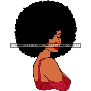 Afro Goddess African American Woman Big Afro Hairstyle Diva Melanin Nubian Black Girl Magic JPG PNG Design Cricut Silhouette Cut Cutting