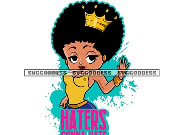 Afro Woman Queen Big Eyes Life Quote Black Girl Magic Cute Nubian African American SVG JPG PNG Vector Clipart Cricut Silhouette Cut Cutting
