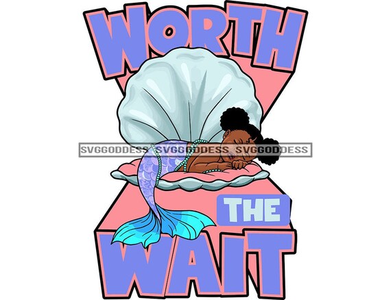 Afro Baby Girl Sleeping on Blue Clam Shell Mermaid Life Quote - Etsy Afro Baby Girl Sleeping on Blue Clam Shell Mermaid Life Quote - Etsy