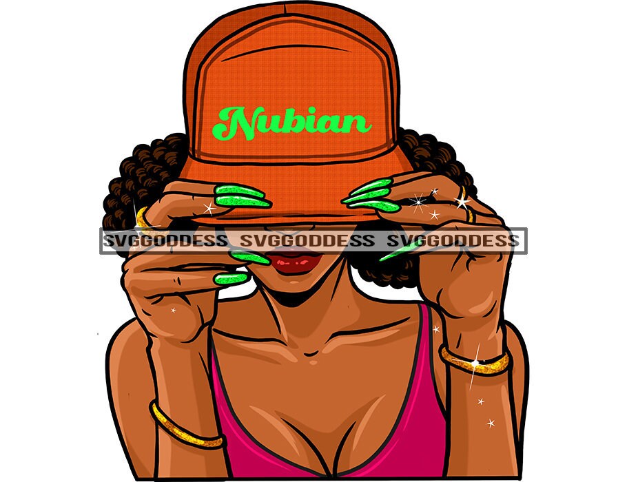 Afro Woman Wearing Baseball Cap Hat Fashion Headwear Black Etsy