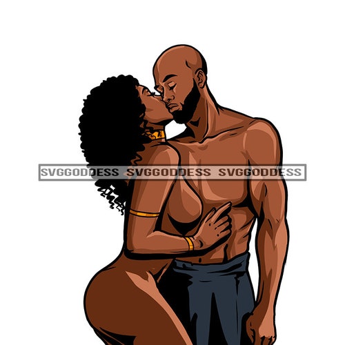 Afro Sexy Couple Romance Naked Body Black Woman Black