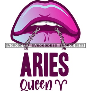 Aries Queen Sexy Woman Lips Chain Glow Zodiac Girl Sign Symbol - Etsy