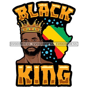 Afro Sexy King  Black Man Wearing Crown Life Quote Royalty Beard African Continent Dope Melanin SVG JPG PNG Design Cricut Silhouette Cutting