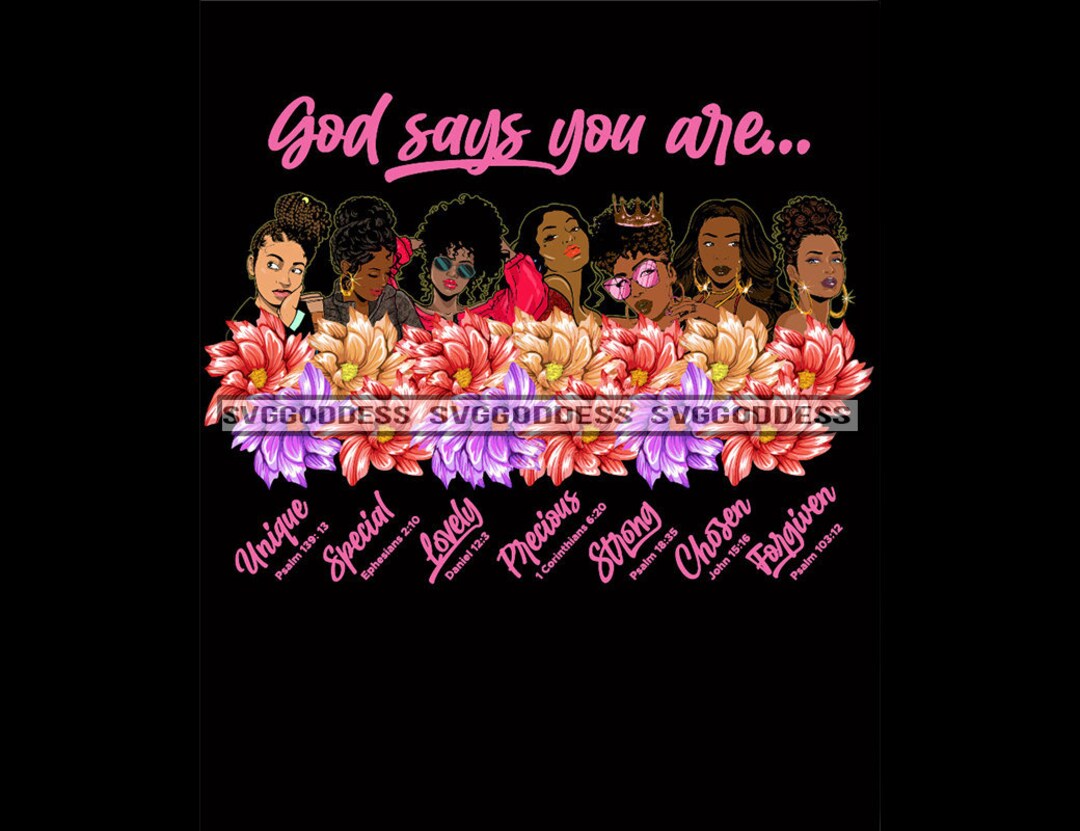 God Says You Are Afro Melanin Quotes Urban Hipster Girl Diva Black ...