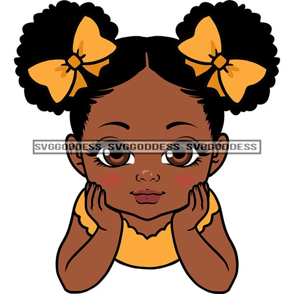 Girl With Pigtails Silhouette Svg Etsy