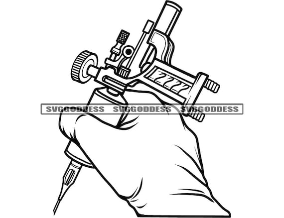 White Tattoo Machine Set Icon Illustration Needle Tattooing Vector Vector,  Needle, Tattooing, Vector PNG and Vector with Transparent Background for  Free Download
