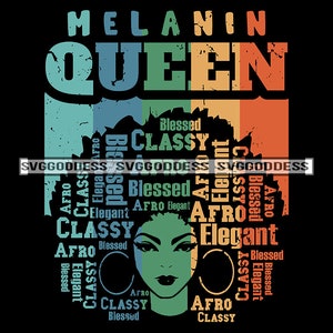 Afro Woman Melanin Queen Hair Quotes Classy Black Diva Urban Hipster Girl Nubian SVG JPG PNG Designs Clipart Cricut Silhouette Cut Cutting
