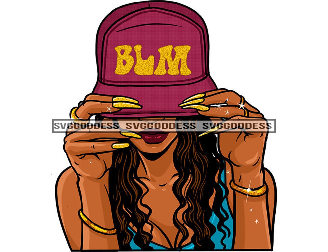 Afro Woman Wearing Baseball Cap Hat Fashion Headwear Black Etsy