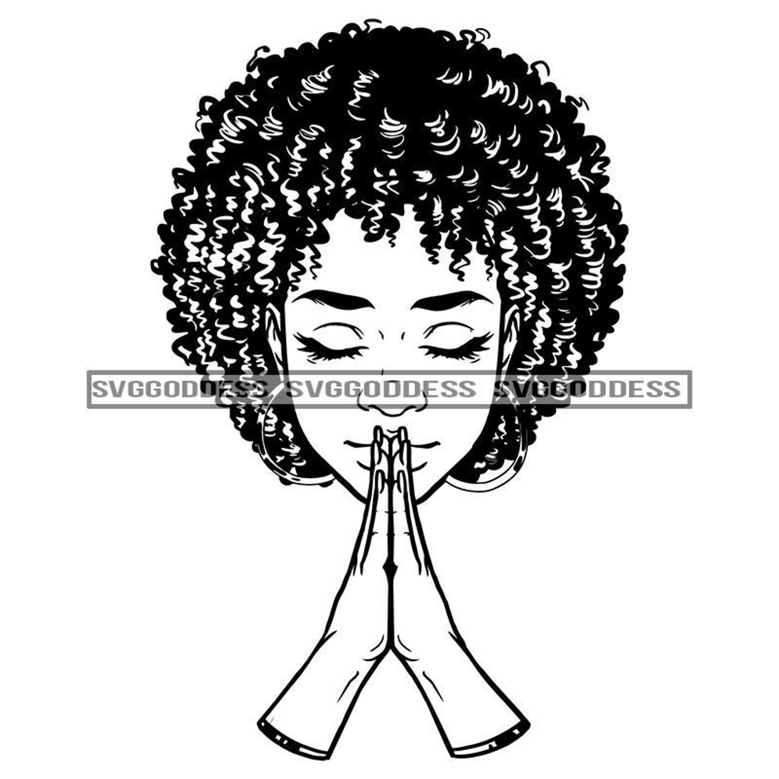 Afro Woman Praying Hands Prayers God African American Black - Etsy