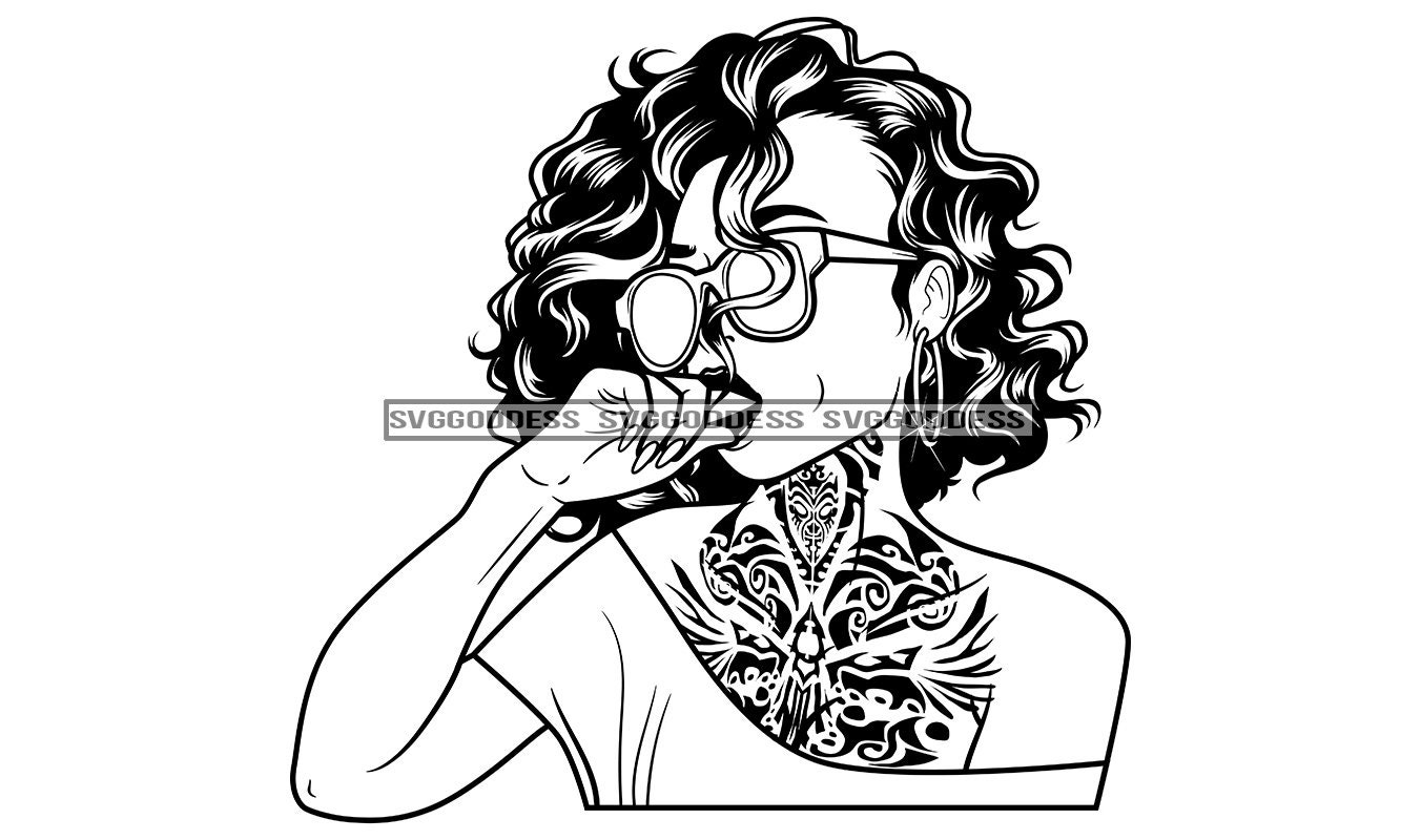 Curly Hair Tattoo - Etsy UK
